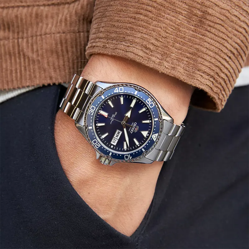 Reloj Orient Hombre Kamasu Original Plateado RA-AA0002L