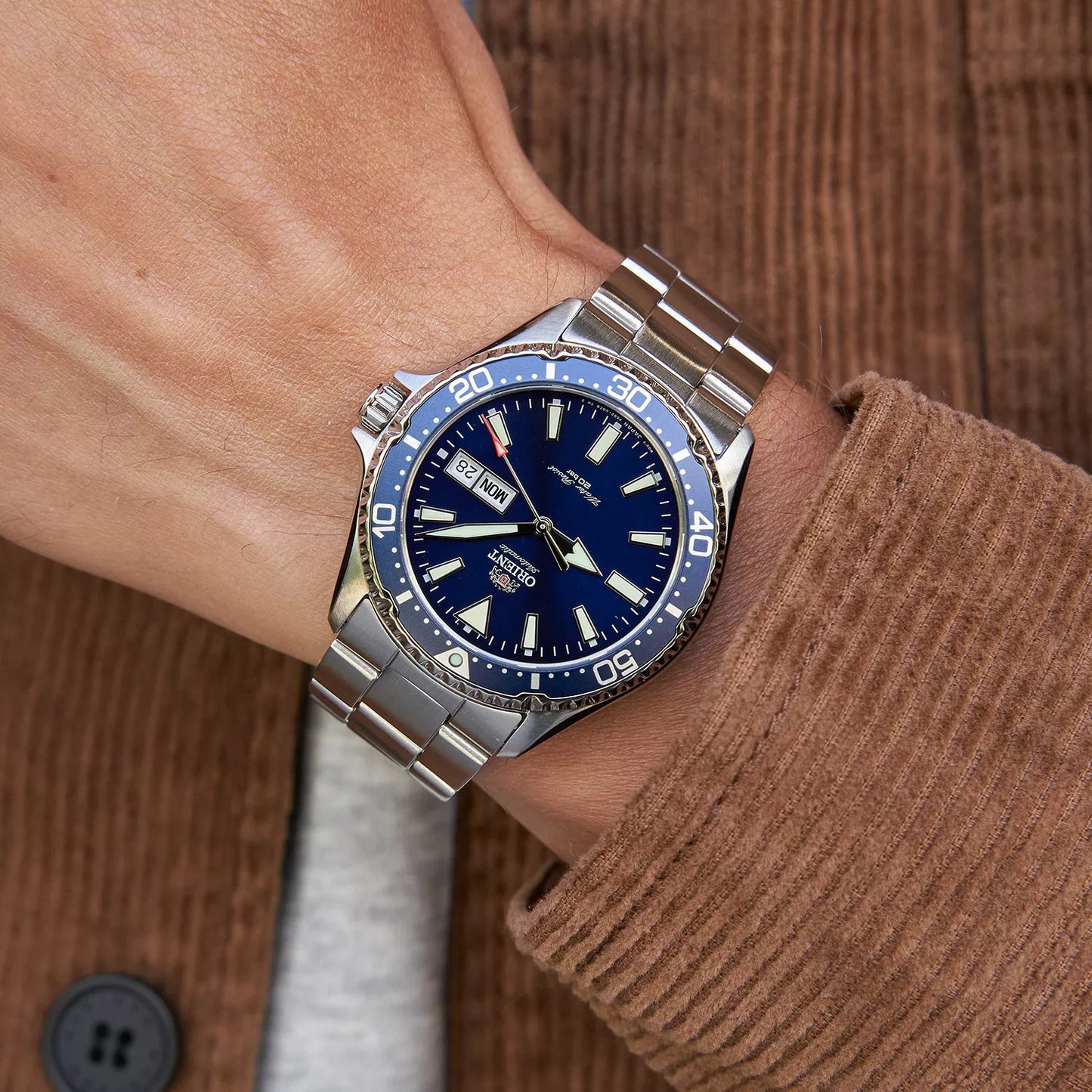 Reloj Orient Hombre Kamasu Original Plateado RA-AA0002L