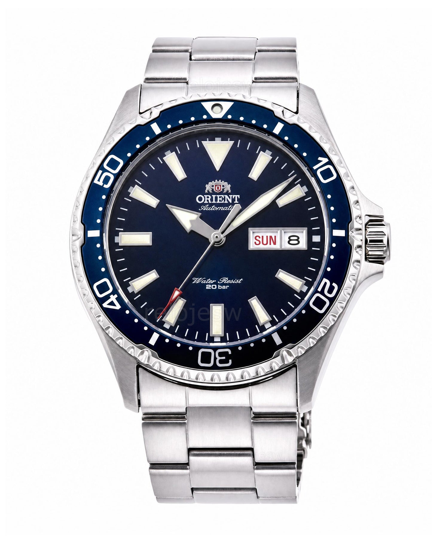 Reloj Orient Hombre Kamasu Original Plateado RA-AA0002L