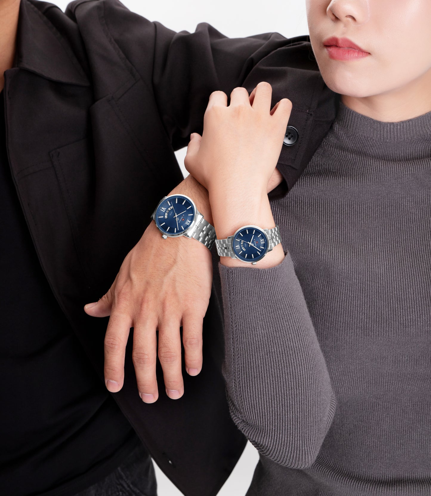 Reloj Naviforce Pareja Plateado Azul NF9238-PLAZ