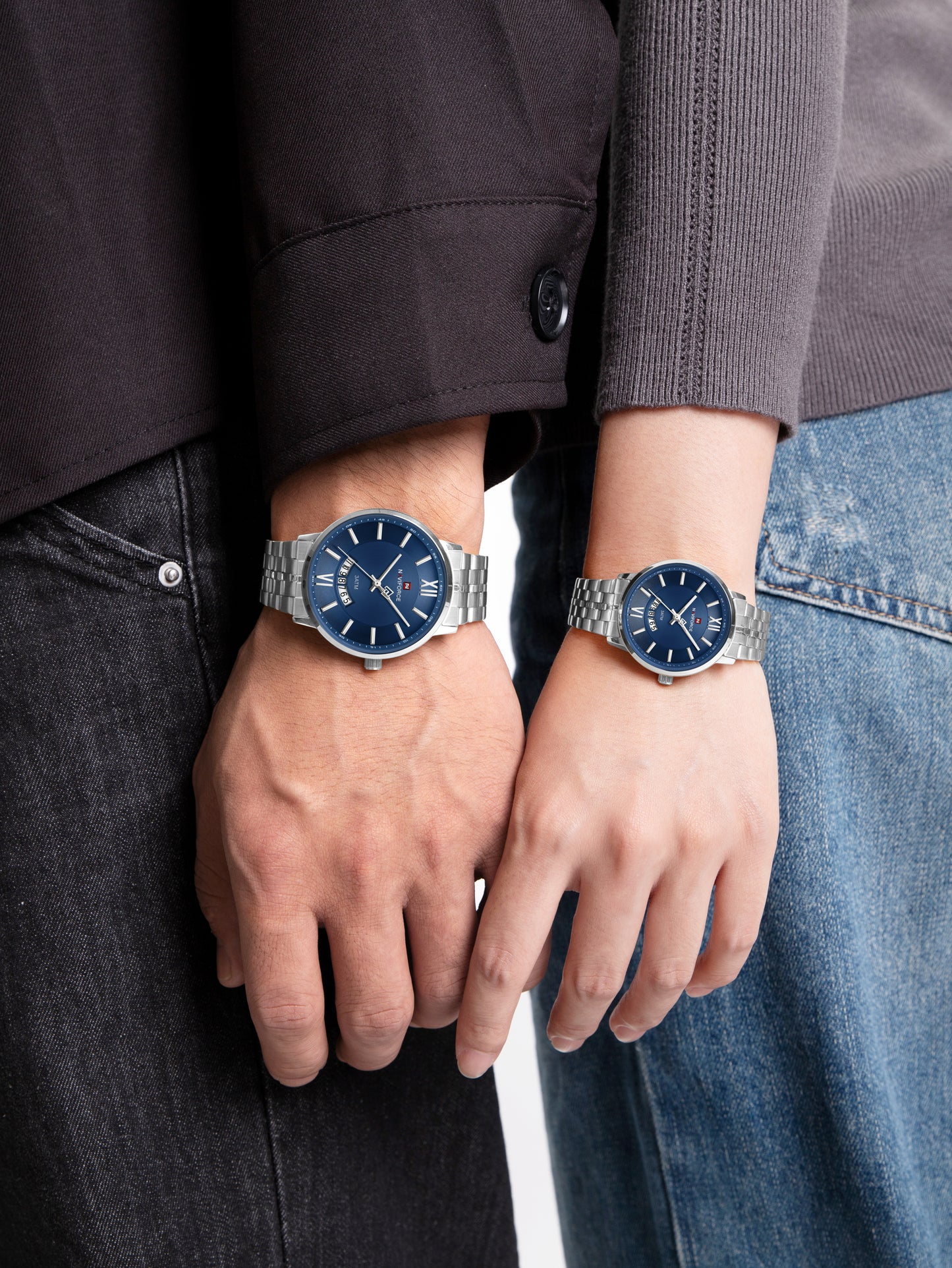 Reloj Naviforce Pareja Plateado Azul NF9238-PLAZ
