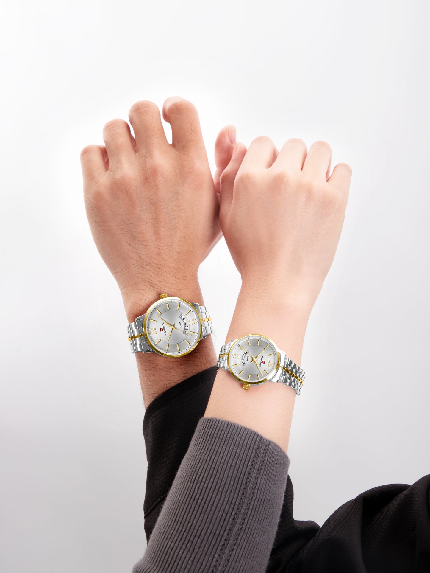Reloj Naviforce Pareja Plateado Dorado NF9238-BIPL
