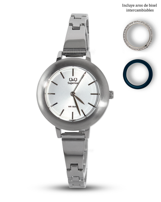 Reloj Q&Q Superior Mujer Plateado S12A500Y