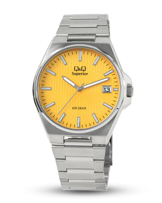 Reloj Q&Q Superior Hombre Plateado Amarillo S21A005Y