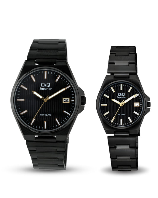 Reloj Q&Q Superior Pareja Negro S21A008Y-S22A008Y