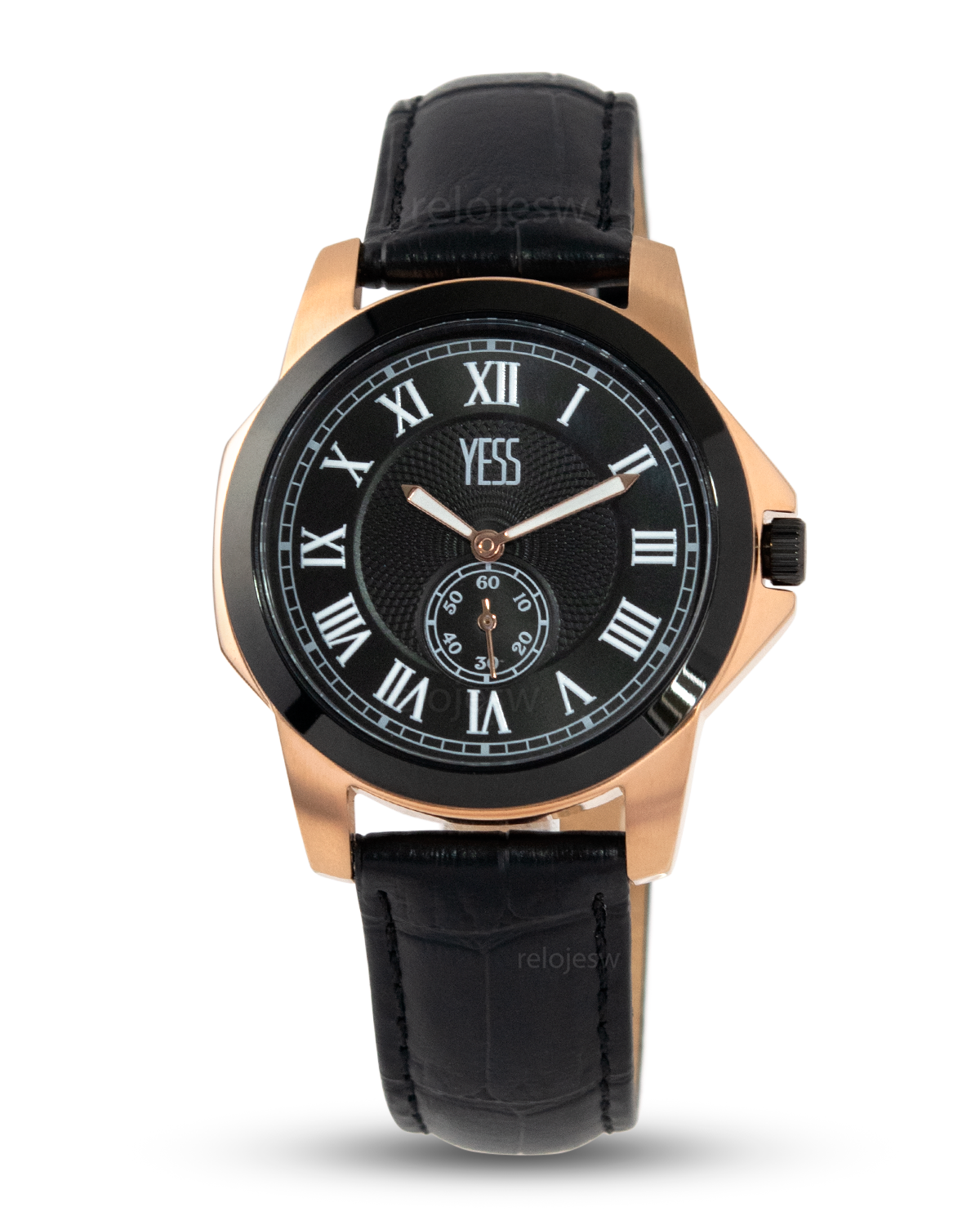 Reloj Yess Mujer Negro Oro Rosa SMT-230918L-2