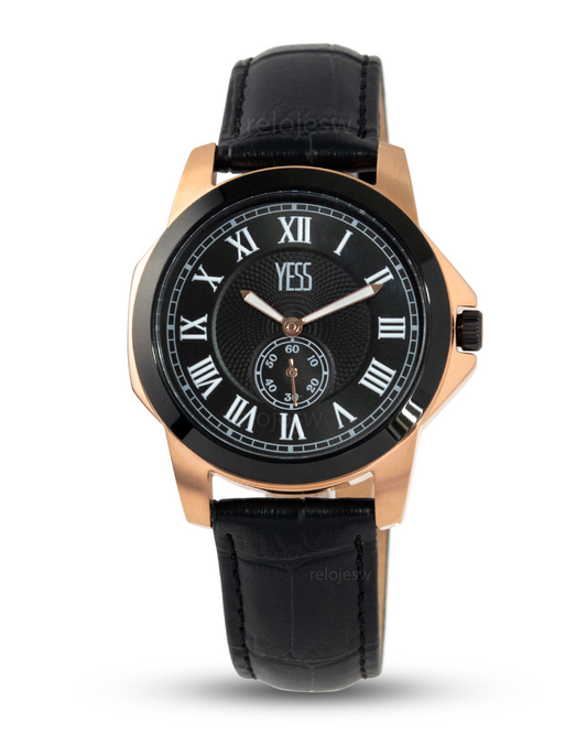 Reloj Yess Mujer Negro Oro Rosa SMT-230918L-2