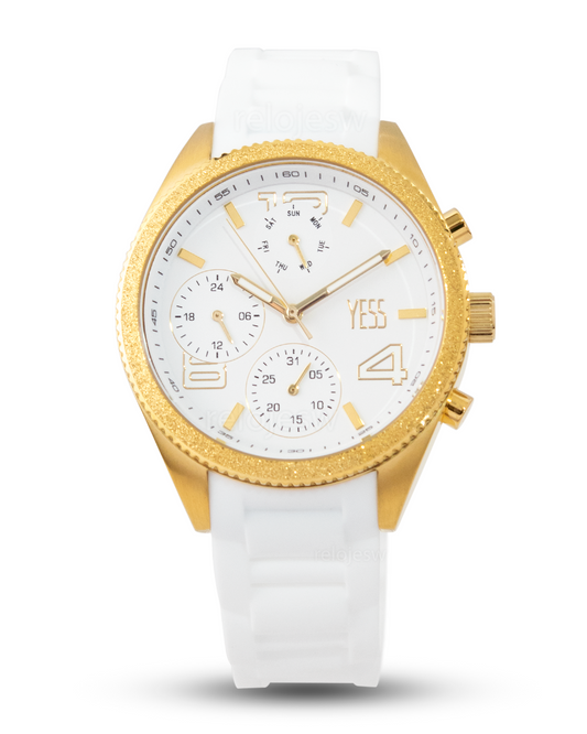 Reloj Yess Mujer Blanco Dorado SMT-240612-1