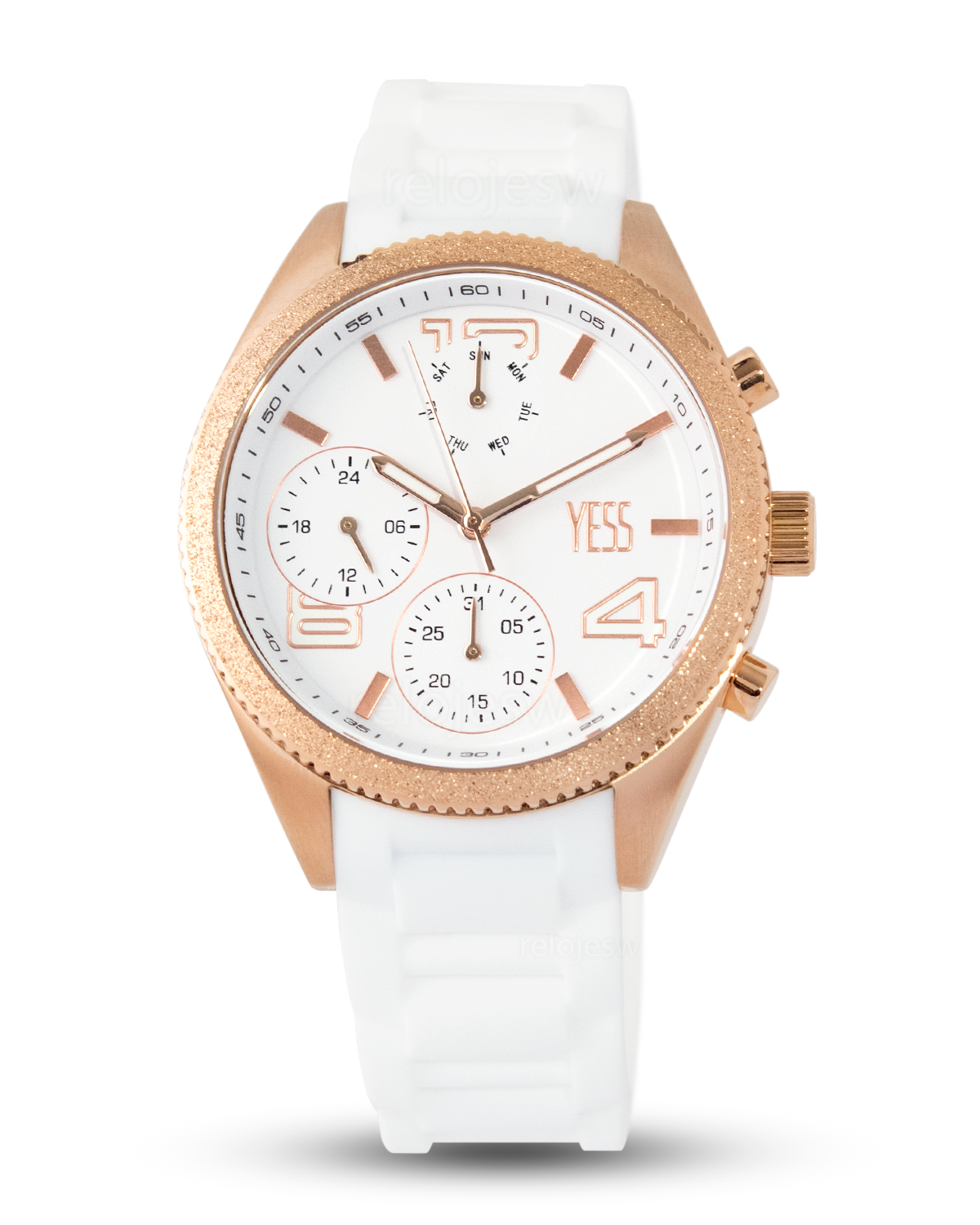 Reloj Yess Mujer Blanco Oro Rosa SMT-240612-3