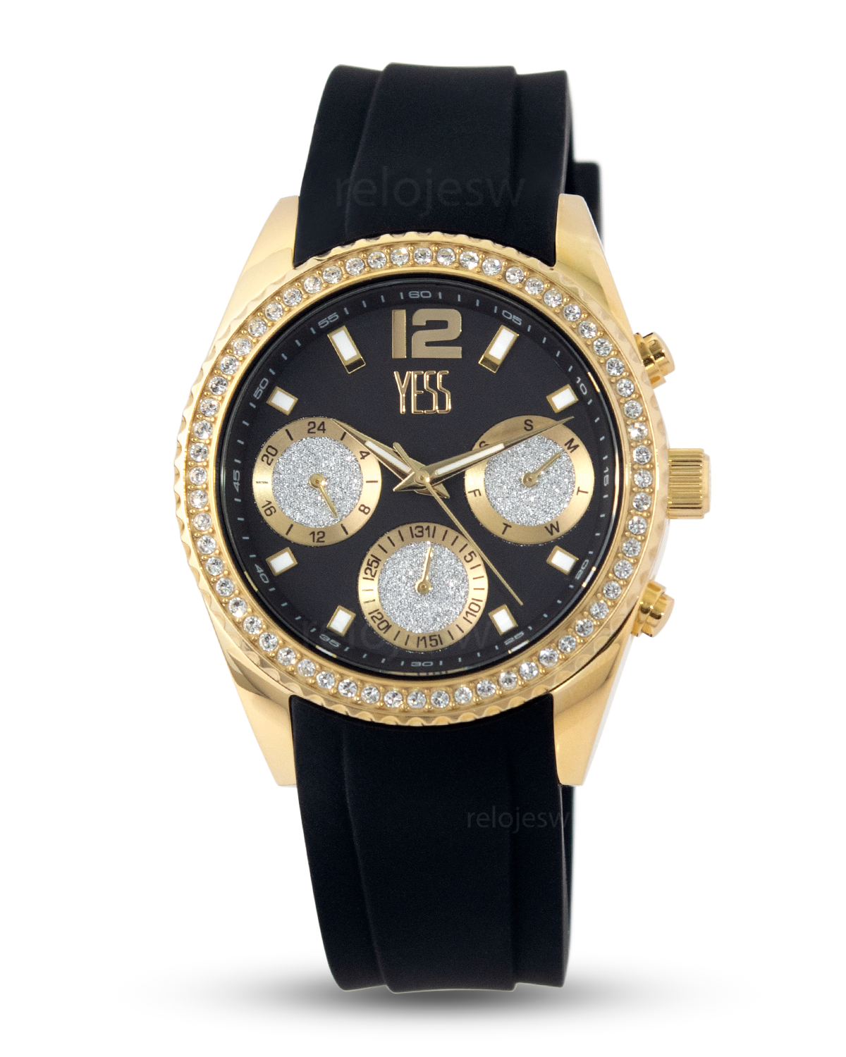 Reloj Yess Mujer Negro Dorado SMT-240617-1