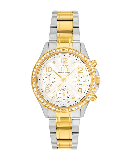 Reloj Yess Mujer Plateado y Dorado SMT-241008-2