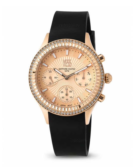 Reloj Yess Mujer Original Negro SMT-250506-4