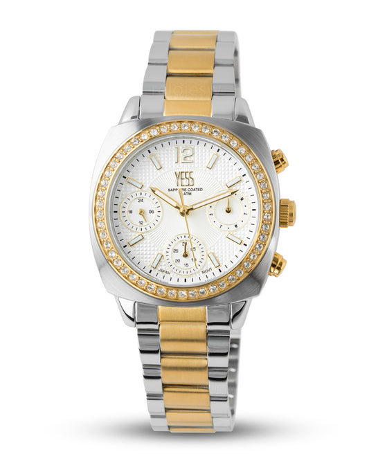 Reloj Yess Mujer Plateado y Dorado SMT-250512-2