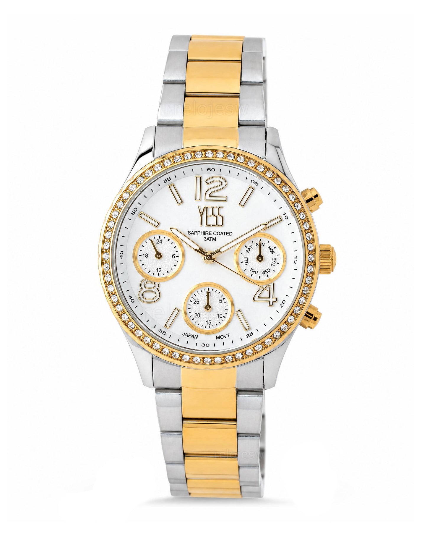 Reloj Yess Mujer Original Plateado y Dorado SMT-251113-2