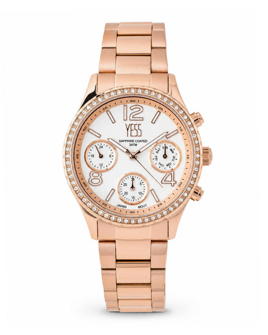 Reloj Yess Mujer Original Oro Rosa SMT-251113-5