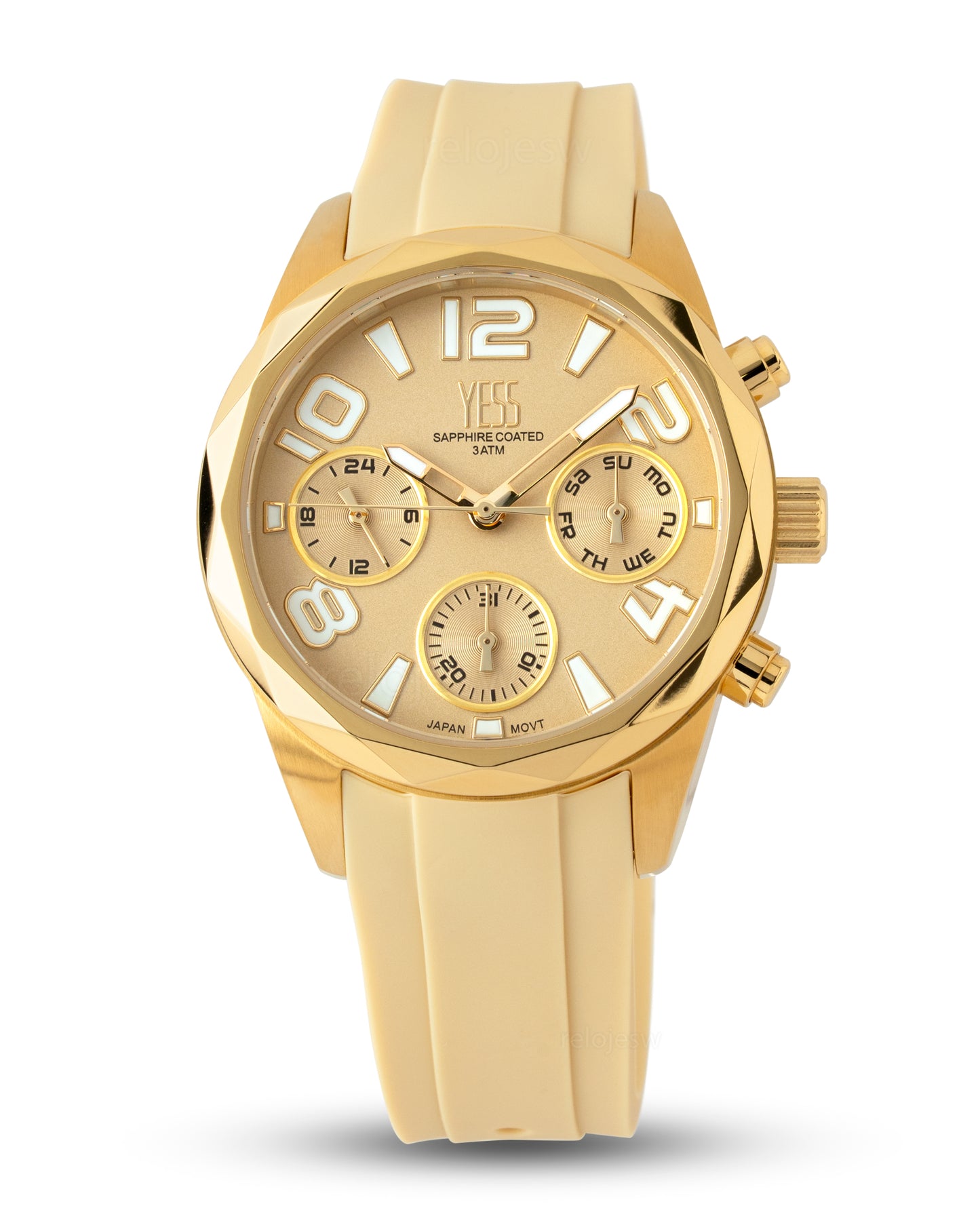 Reloj Yess Mujer Original Amarillo SMT-251178-1