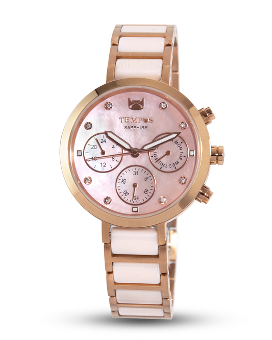 Reloj Tempus Mujer Rosado Oro Rosa T23007-RSOR