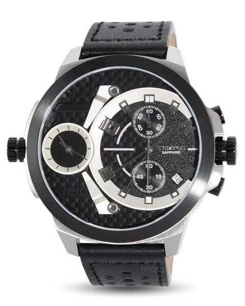 Reloj Tempus Hombre Negro Plateado T23011-NEPL
