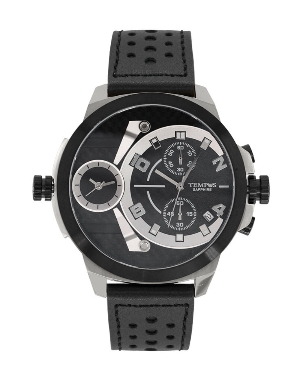 Reloj Tempus Hombre Negro Plateado T23011-NEPL