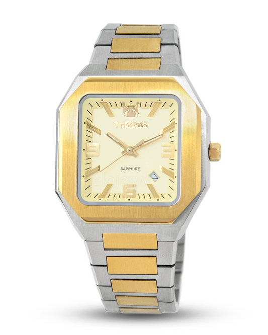 Reloj Tempus Hombre Dorado Plateado T23014-03