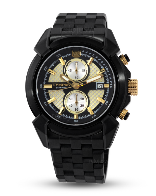 Reloj Tempus Hombre Negro Dorado T23016-02