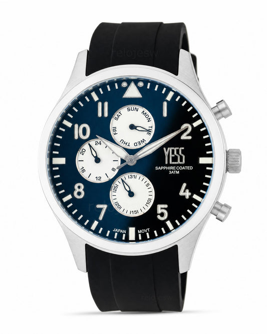 Reloj Yess Hombre Original Negro T648GS-1