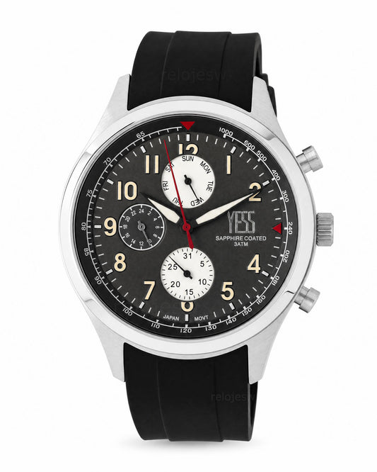 Reloj Yess Hombre Original Negro T653GS-1