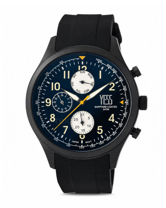 Reloj Yess Hombre Original Negro T653GS-3