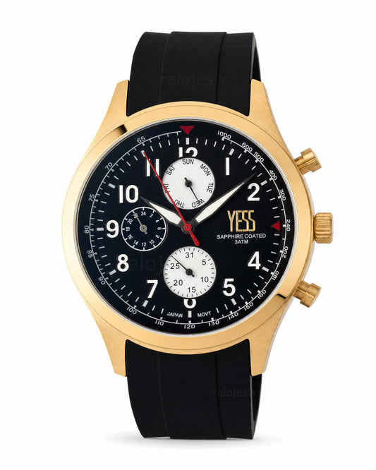 Reloj Yess Hombre Original Negro T653GS-5