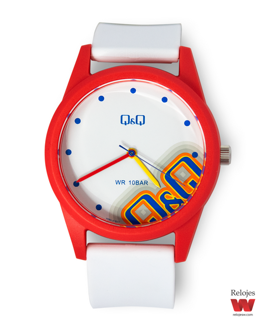 Reloj Q&Q Mujer Blanco Rojo V08A515Y