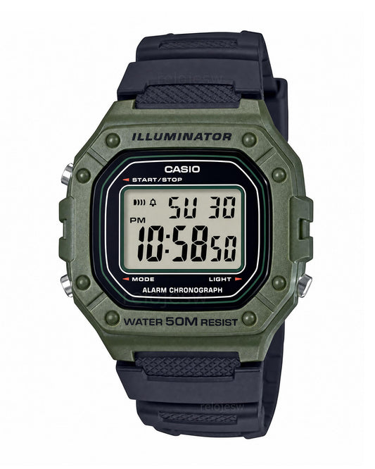 Reloj Casio Hombre Original Negro W-218H-3AV