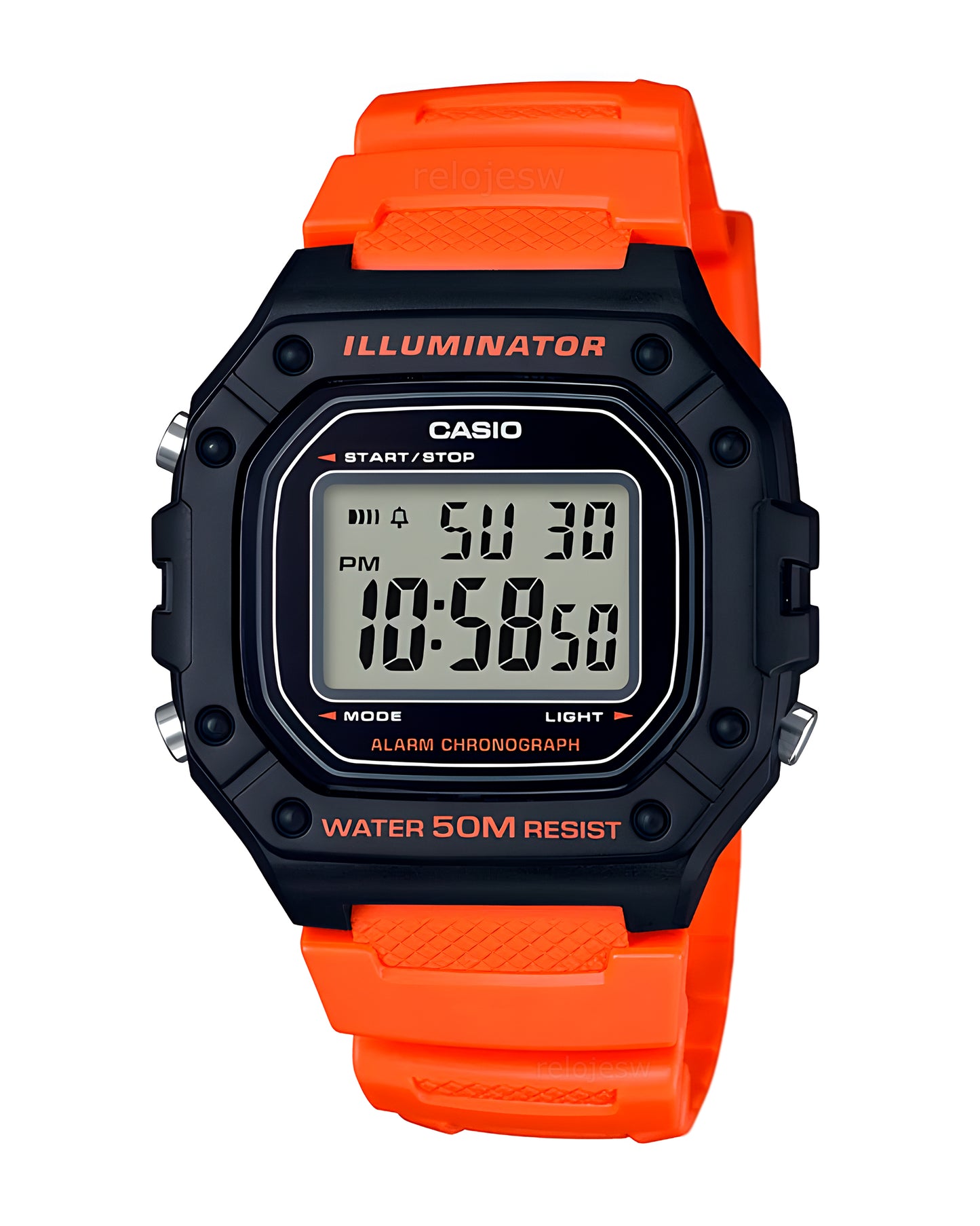 Reloj Casio Hombre Naranja W-218H-4B2V