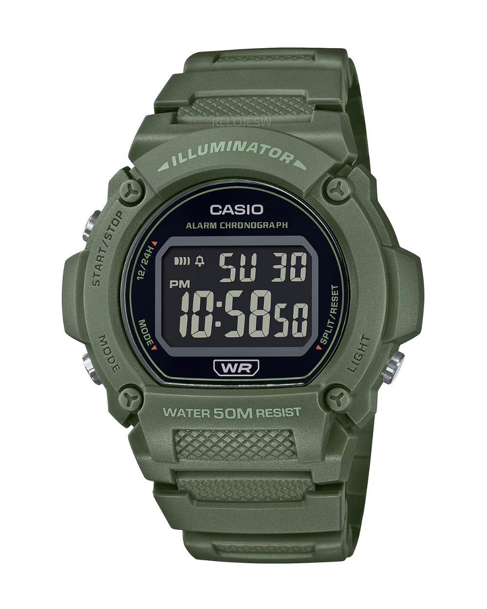 Reloj Casio Hombre Verde W-219HC-3BV