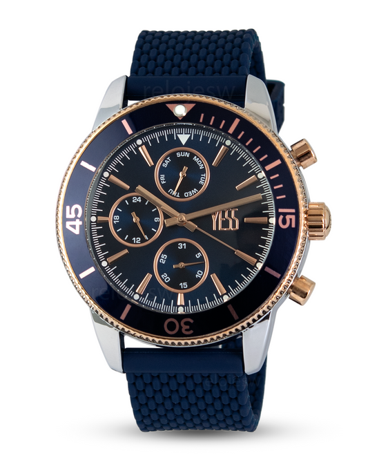Reloj Yess Hombre Y23018 Azul Plateado