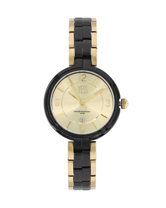 Reloj Yess Mujer Negro Dorado Y23040-4