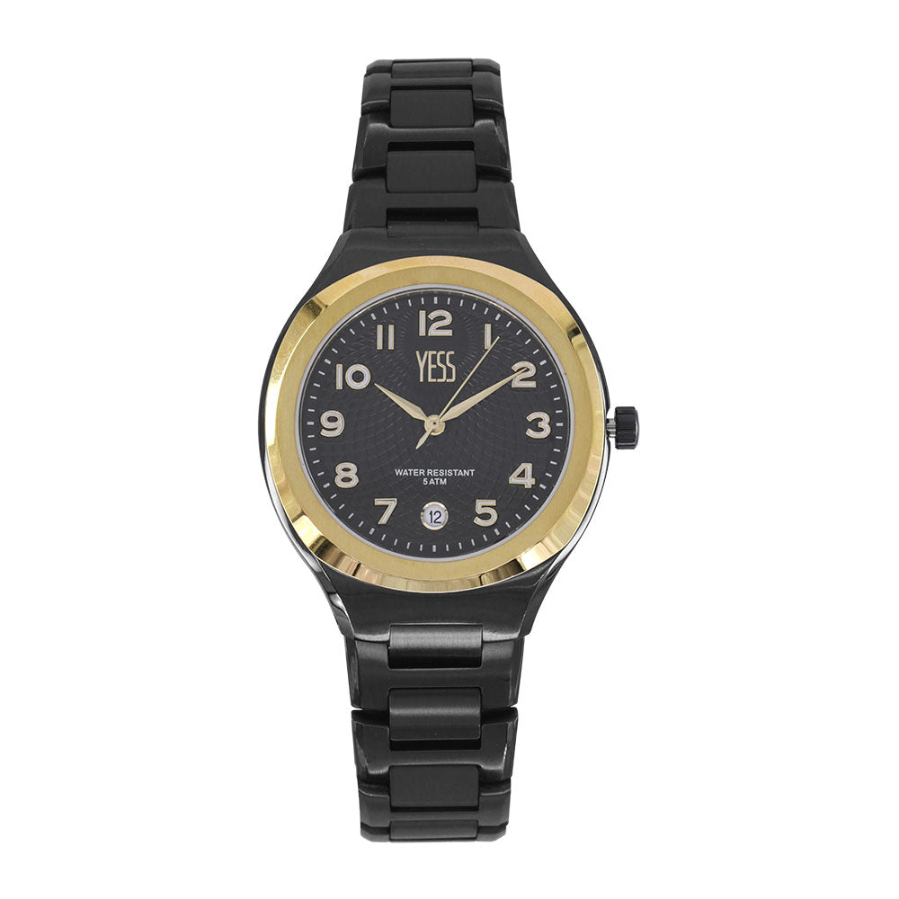 Reloj Yess Mujer Negro Dorado Y23064-7