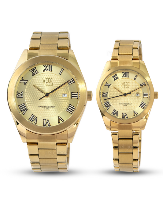 Reloj Yess Pareja Dorado Y24068LG-3