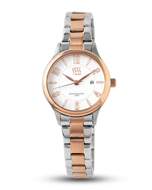 Reloj Yess Mujer Plateado Oro Rosa Y24075L-5