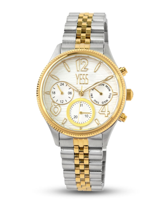 Reloj Yess Hombre Plateado Dorado Y24086-BI