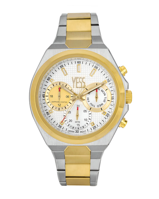 Reloj Yess Hombre Plateado y Dorado Y24111-4