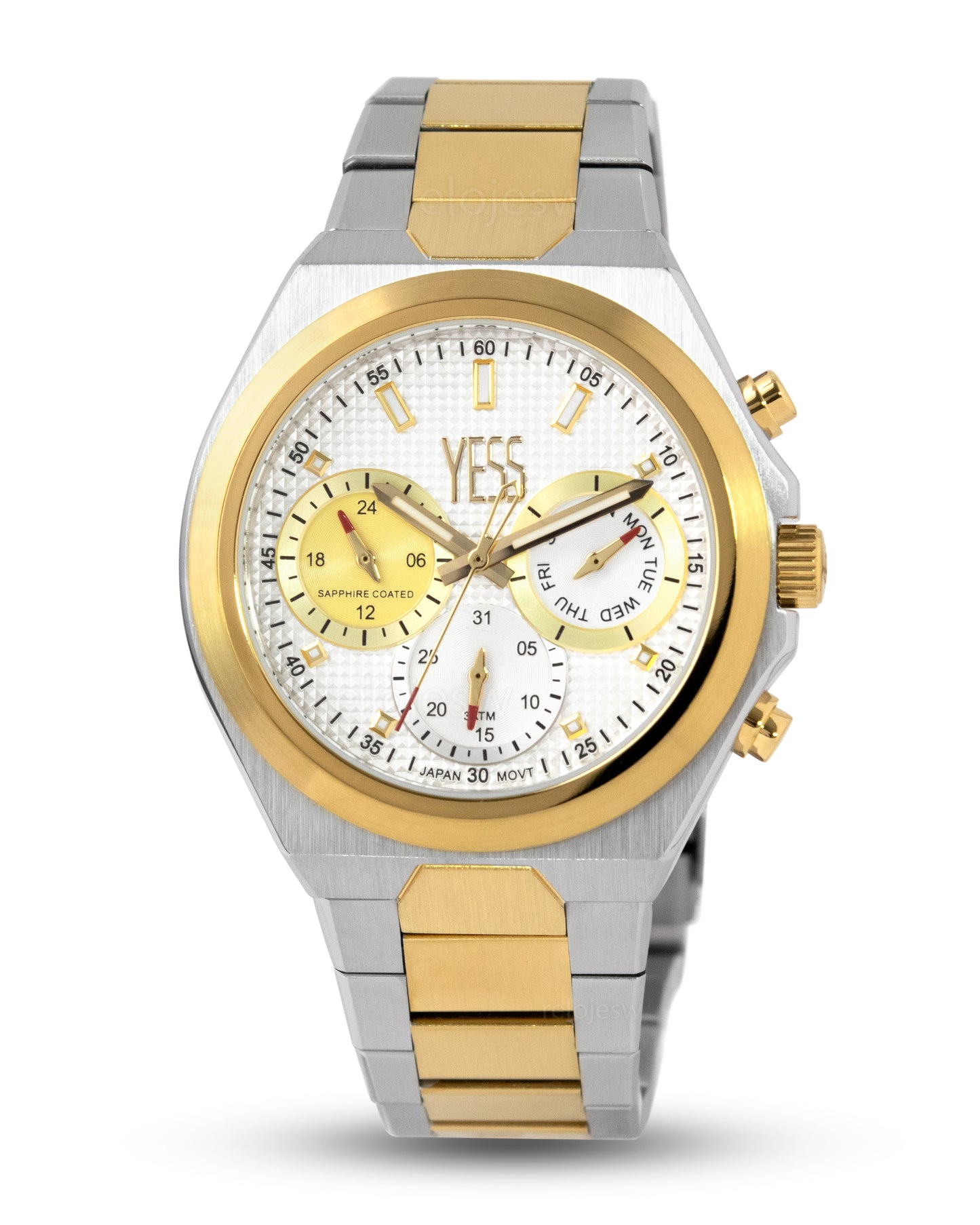 Reloj Yess Hombre Plateado y Dorado Y24111-4