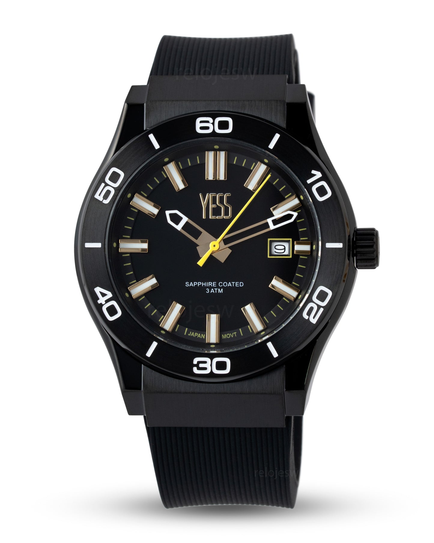 Reloj Yess Hombre Original Negro Y25003-1