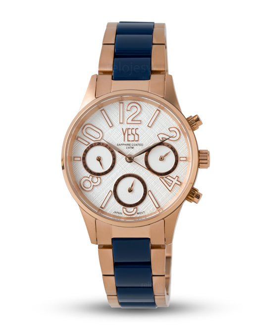 Reloj Yess Mujer Oro Rosa Y25007-4
