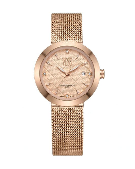 Reloj Yess Mujer Oro Rosa Y25011-3