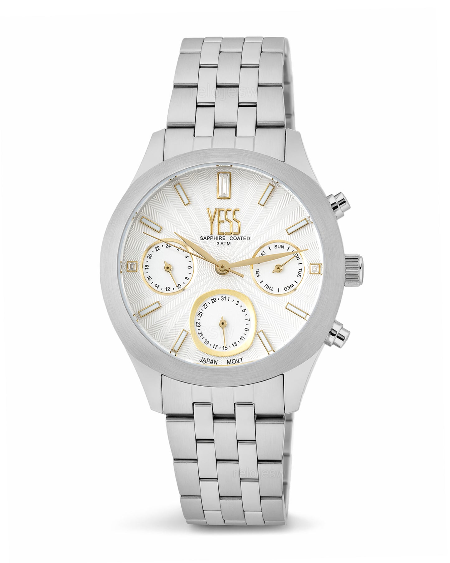 Reloj Yess Mujer Original Plateado Y25012-1