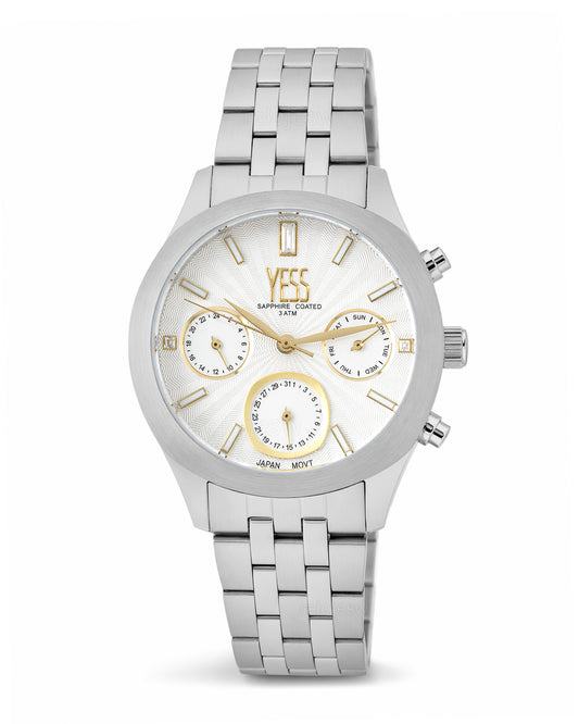 Reloj Yess Mujer Original Plateado Y25012-1