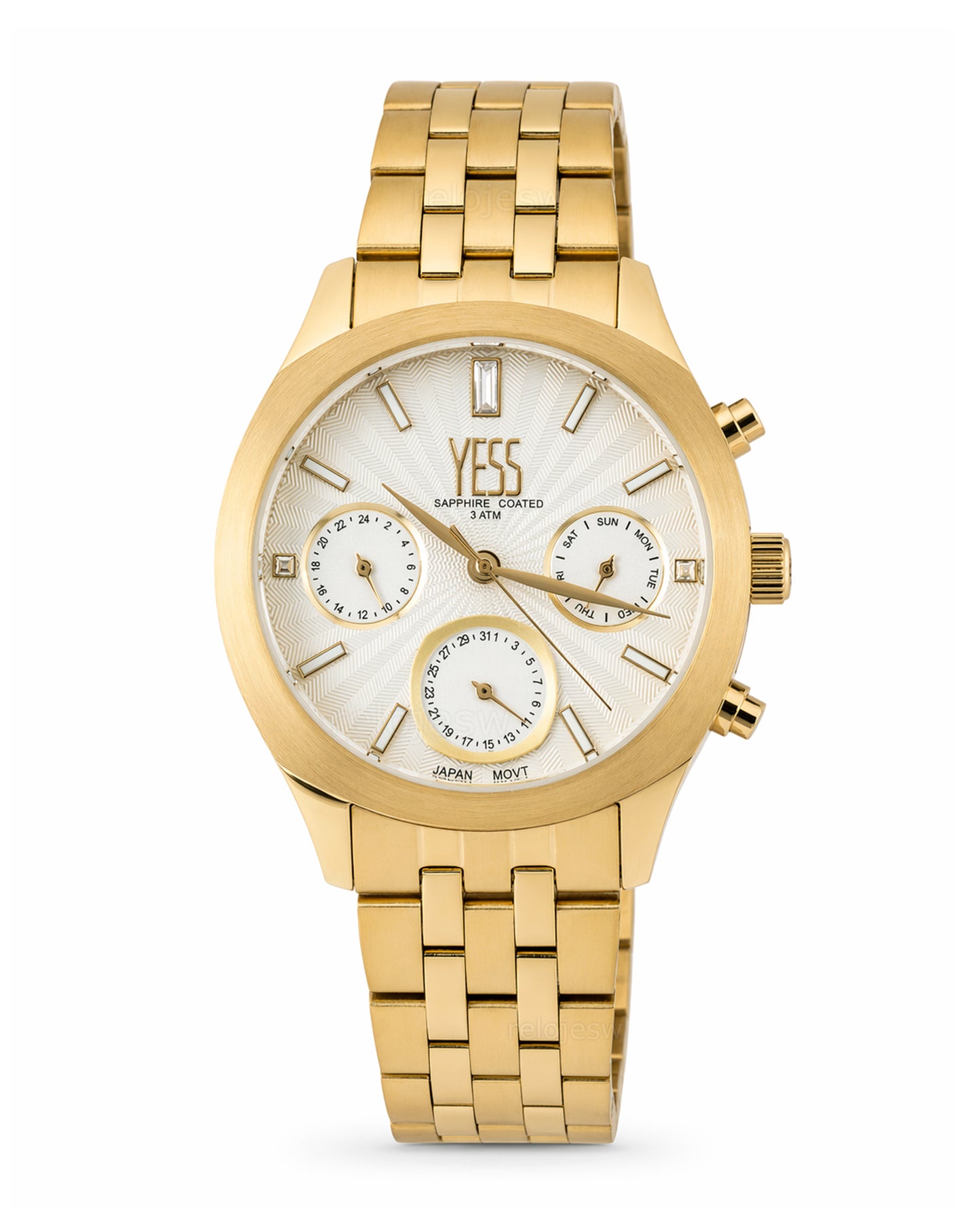 Reloj Yess Mujer Original Dorado Y25012-2