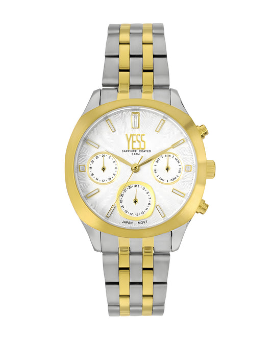 Reloj Yess Mujer Plateado y Dorado Y25012-3