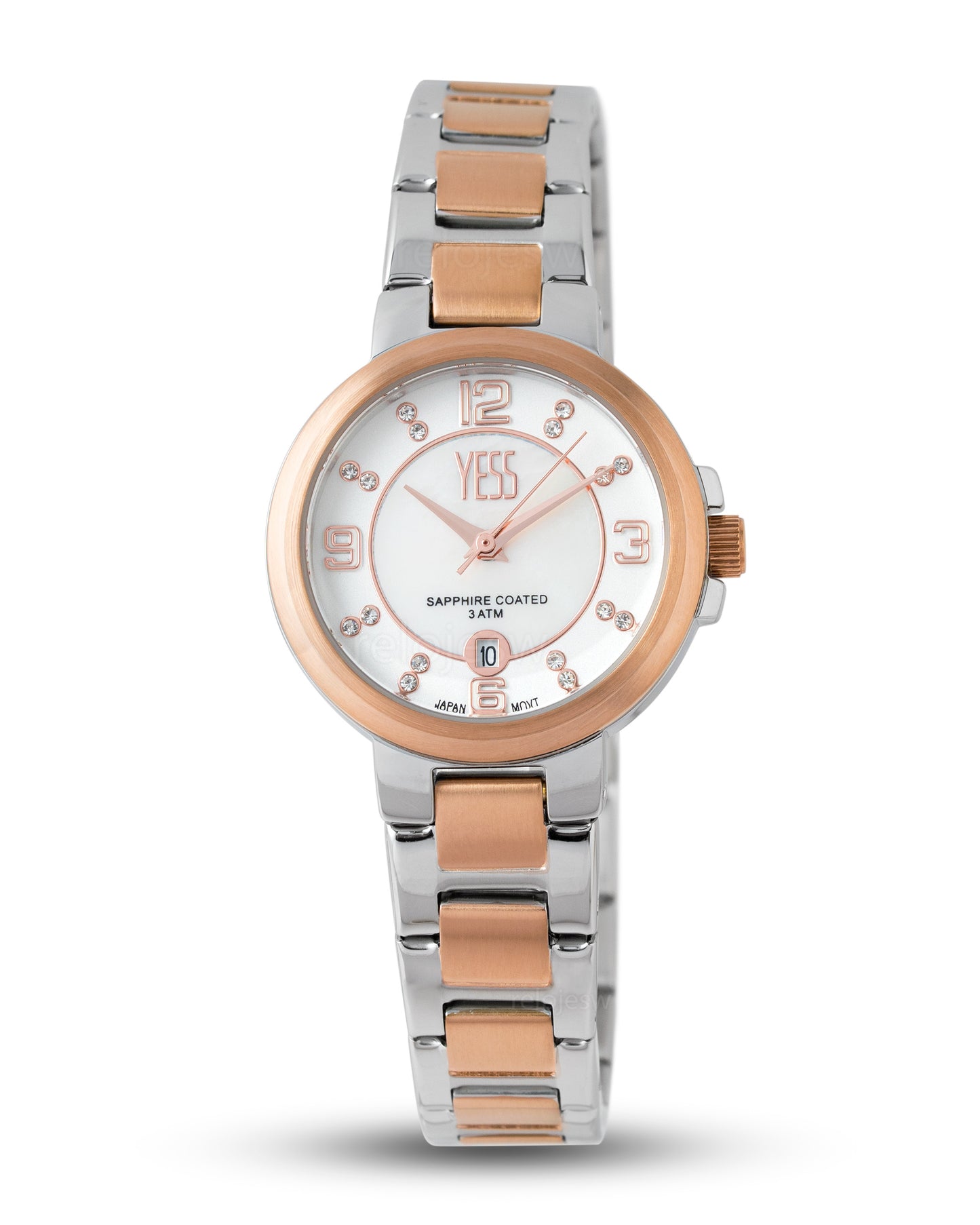 Reloj Yess Mujer Plateado y Oro Rosa Y25019-4