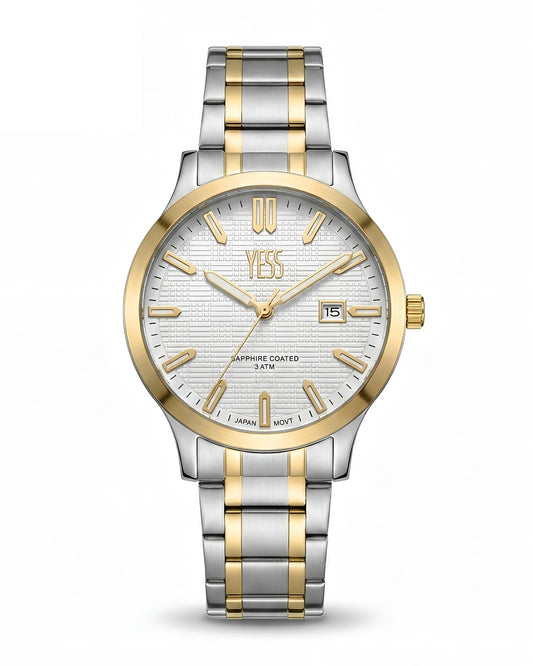 Reloj Yess Hombre Plateado y Dorado Y25026-3